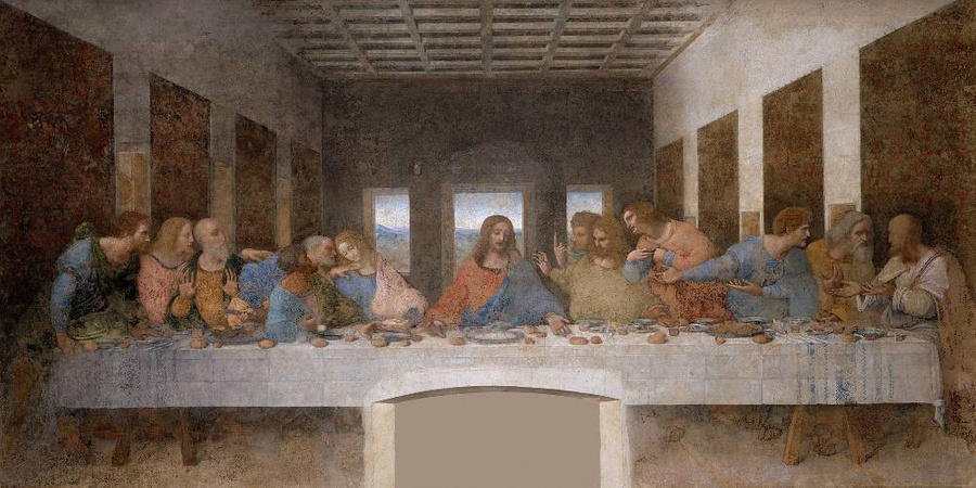 Тайная вечеря — монументальная роспись работы Леонардо да Винчи. Фото © Wikipedia