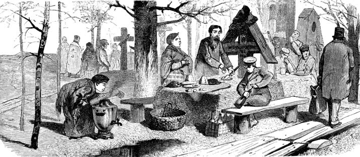 Поминки на Радоницу, XIX век. Фото © Wikipedia
