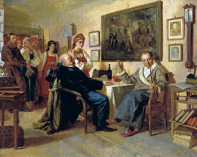 Николай Неврев, "Торг. Сцена из крепостного быта", 1866 г. Изображение©Wikipedia