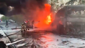 На Украине 27 человек погибли после столкновения автобуса с бензовозом