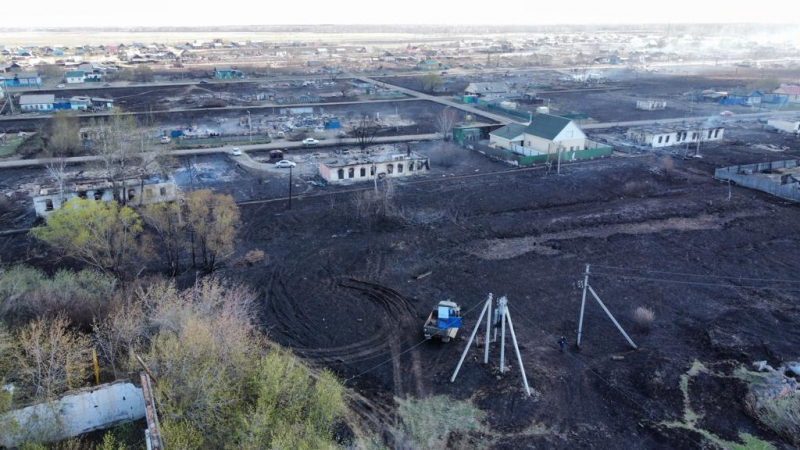 Последствия пожара в городе Называевске. Обложка © СУ СКР по Омской области