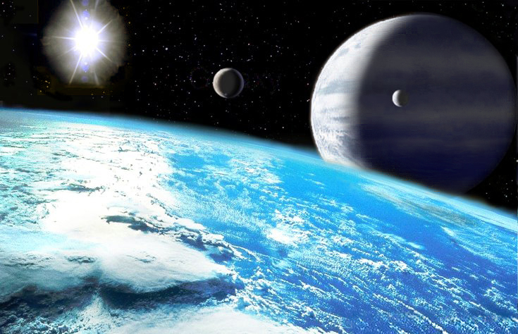 Экзопланета – газовый гигант класса II с водными облаками. Фото © Wikipedia