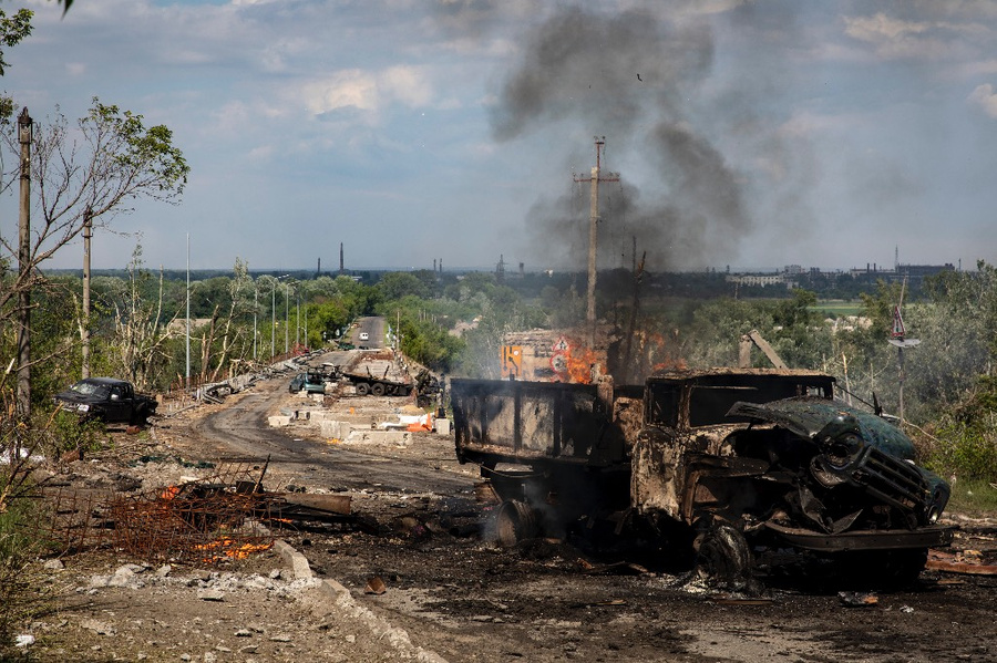 <p>Ситуация у города Лисичанска Луганской области во время специальной военной операции РФ на Украине. © ТАСС</p>