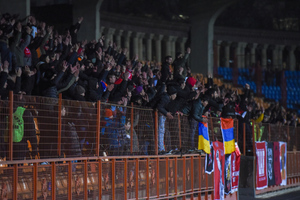Болельщик поддержал Россию во время матча Армения – Украина