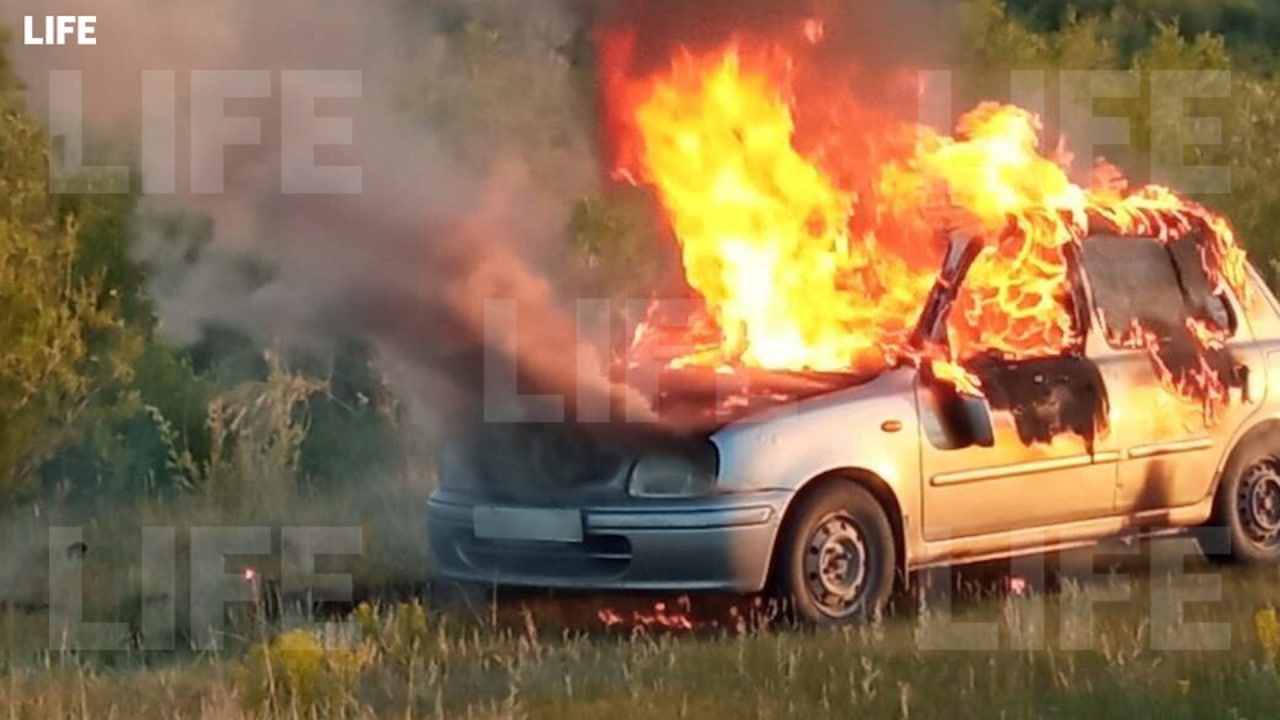 Машина, в которой заживо сгорел житель Алтайского края. Фото © LIFE