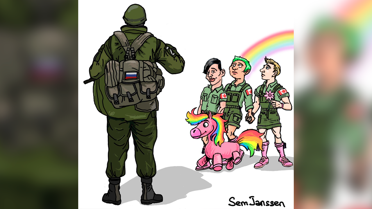 Разрешение военным Канады носить юбки и красить волосы высмеяли в карикатуре