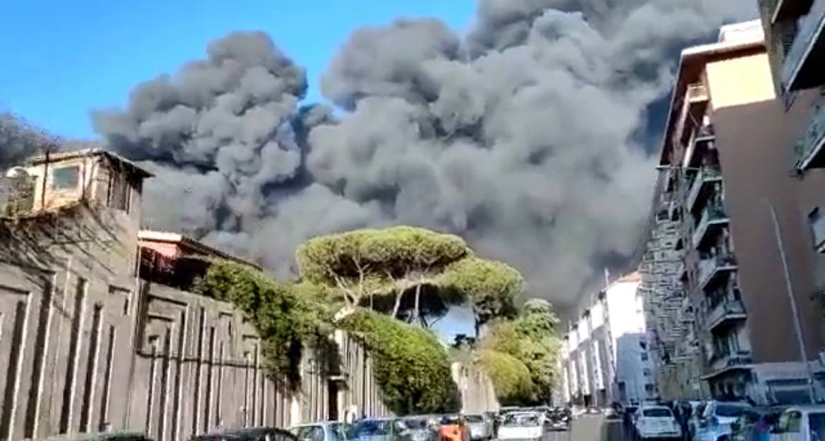 Рим заволокло чёрным дымом из-за масштабного пожара