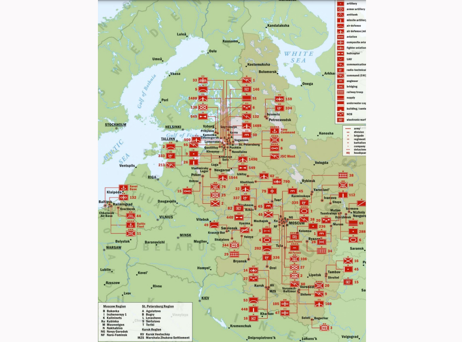 Силы ВС РФ у западных и южных границ России в 2021 году Источник © CNA.org