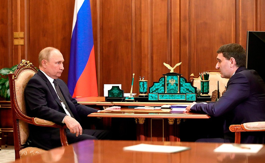 Путин провёл встречу с Рюминым. Обложка © Кremlin.ru