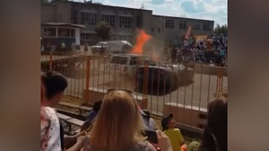 На шоу каскадёров в Иванове вспыхнула машина с ребёнком внутри