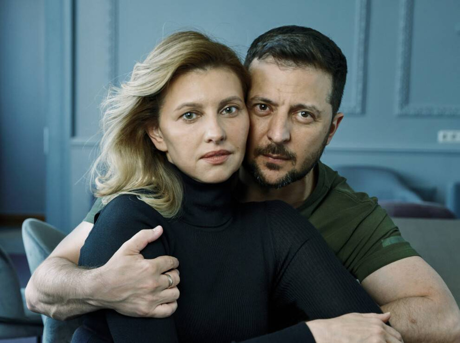 Владимир Зеленский и его жена Елена. Фото © Vogue / Annie Leibovitz