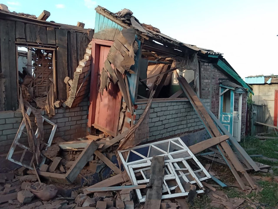 Дом, разрушенный в результате обстрела Горловки со стороны ВСУ. © t.me / Приходько РИК