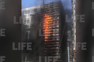 В строящемся здании в ЖК бизнес-класса на западе Москвы произошёл пожар
