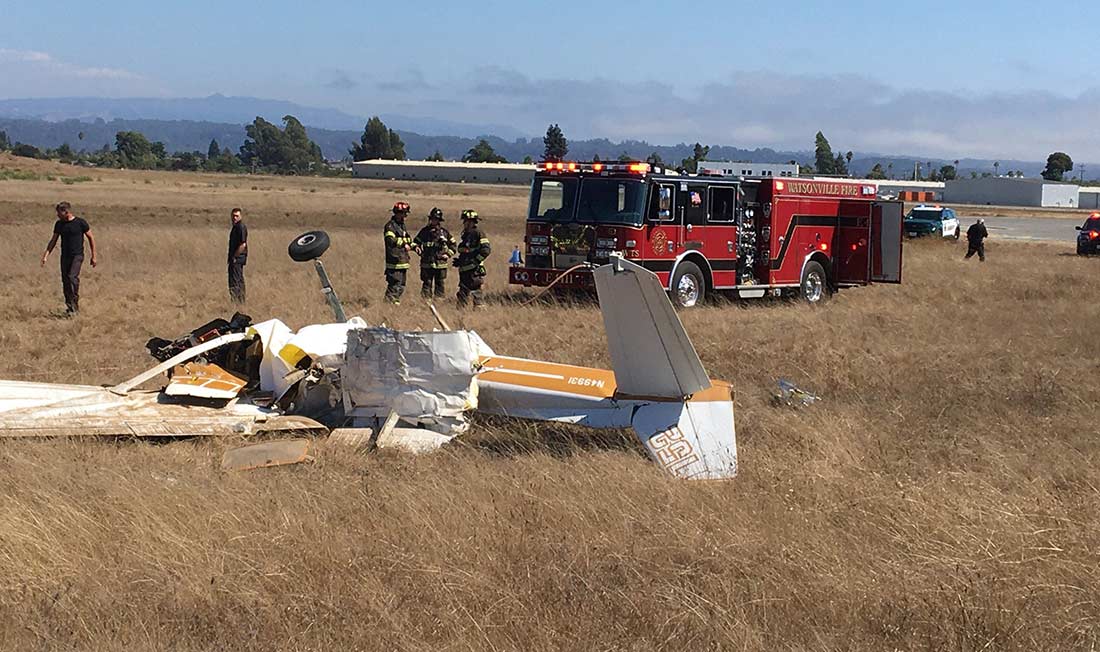 Последствия столкновения двух самолётов в Калифорнии. Фото © goodtimes.sc / Tarmo Hannula
