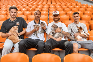Футбольное ми-ми-ми: Игроки "Урала" снялись в фотосессии с бездомными собаками и кошками