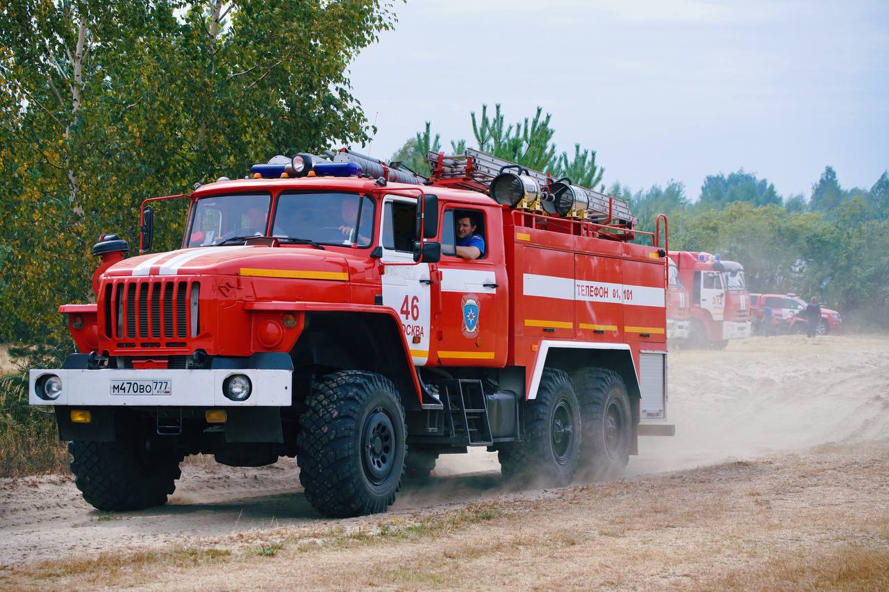 Тушение пожаров в Рязанской и во Владимирской областях. Фото © Telegram / Мэр Москвы Сергей Собянин