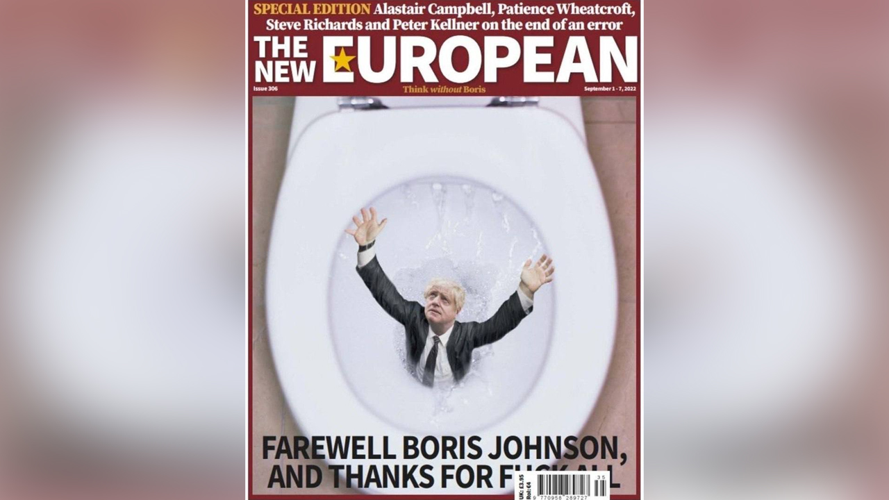 Британское СМИ поиздевалось над уходящим Джонсоном обложкой с унитазом