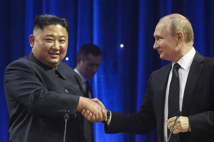 Ким Чен Ын и Владимир Путин. Фото © ТАСС / Валерий Шарифулин