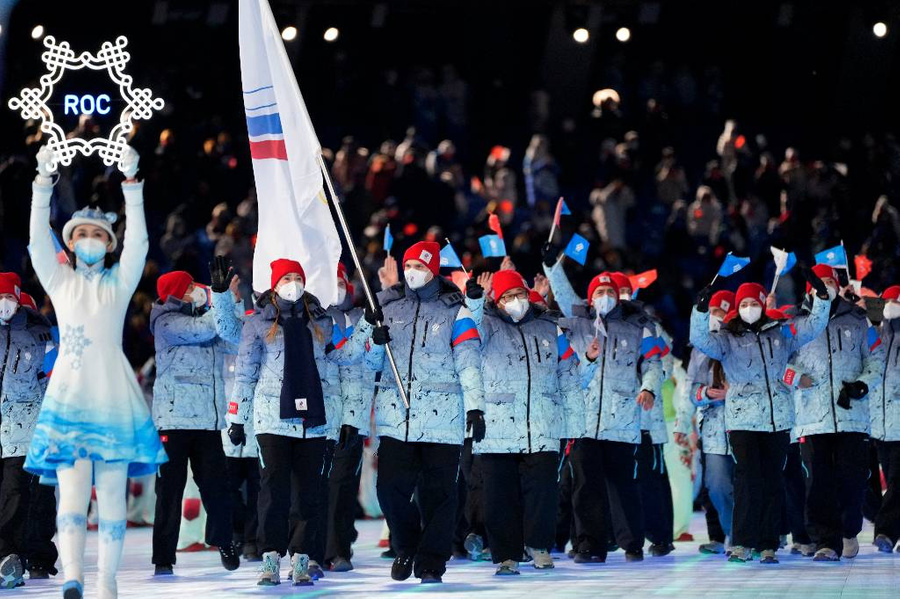 Церемония открытия зимних Олимпийских игр в Пекине. Сборная ОКР. Фото © ТАСС / AP / Natacha Pisarenko