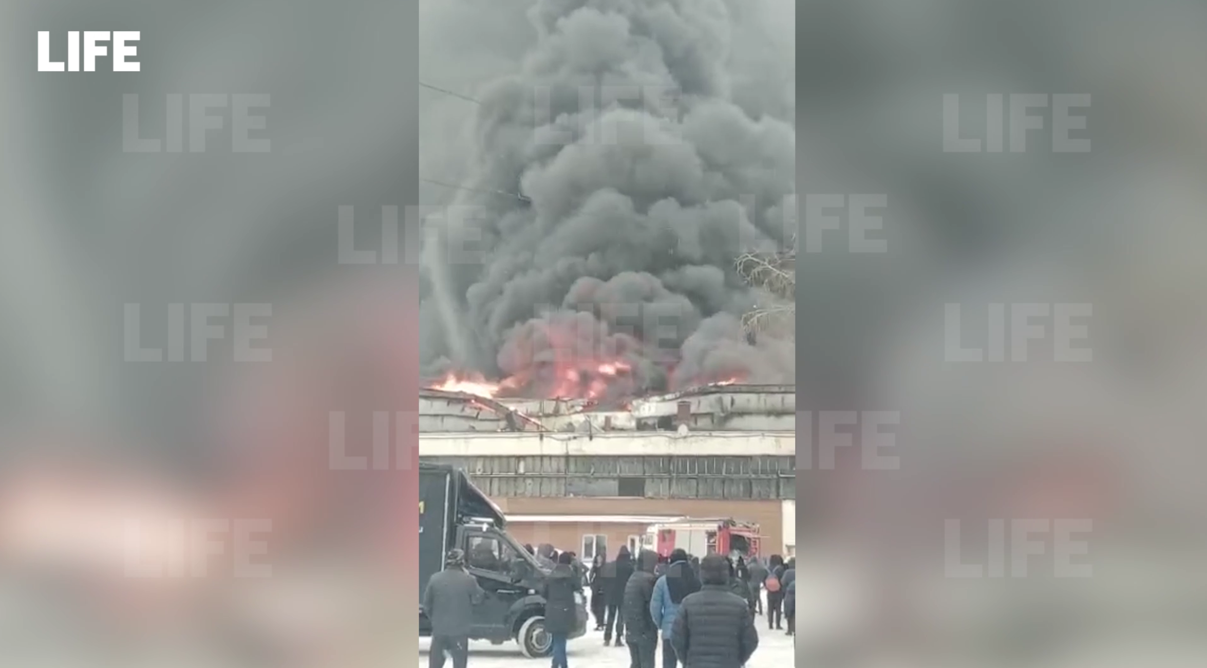 Лайф публикует видео первых минут крупного пожара в Москве глазами очевидцев