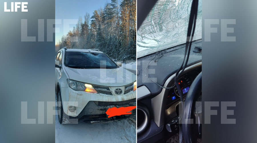 Повреждения на авто после прилёта глыбы льда. Обложка © LIFE