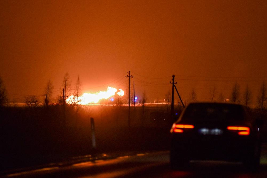 Взрыв на магистральном газопроводе в Пасвальском районе Литвы. Фото © ТАСС / АР / Paulius Zidonis