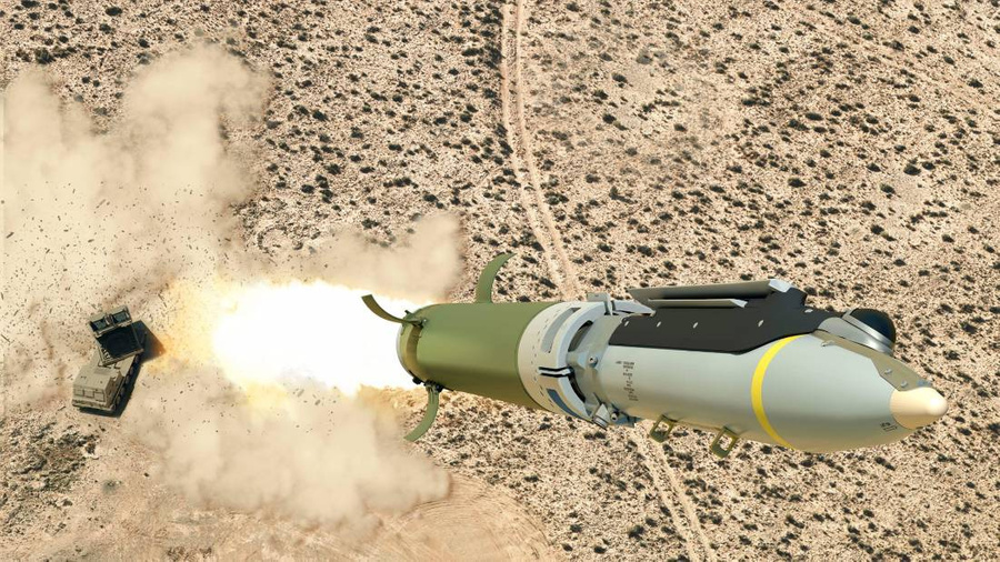 Иллюстрация запуска ракеты комплекса Ground-Launched Small Diameter Bomb (GLSDB) совместной разработки корпорации Boeing и шведской группы Saab AB. Фото © SAAB
