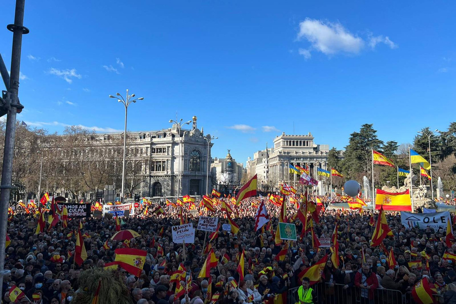 Антиправительственная акция протеста в Мадриде. Фото © Twitter / amcp150155