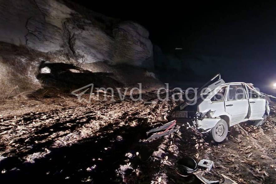 В Дагестане водитель врезался в лошадь и упал с обрыва. Обложка © t.me / МВД Дагестана