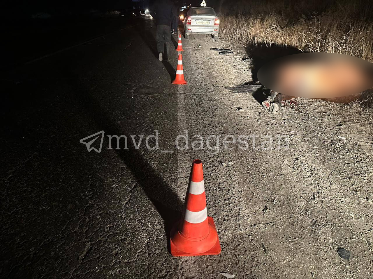 В Дагестане водитель врезался в лошадь и упал с обрыва. Фото © t.me / МВД Дагестана