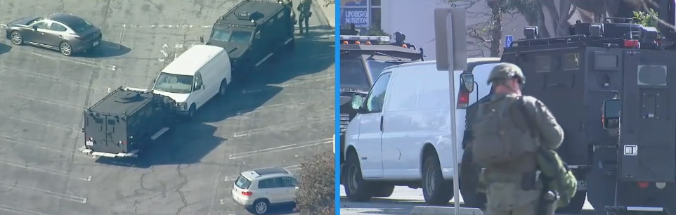 Полиция США окружила автомобиль с подозреваемым в стрельбе в Калифорнии