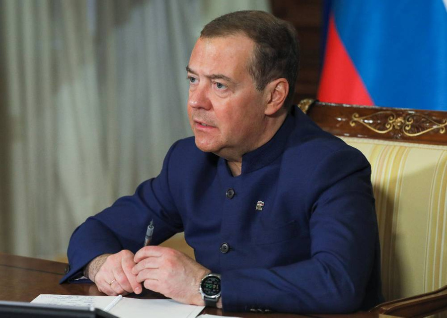 Заместитель председателя Совета безопасности РФ Дмитрий Медведев. Фото © ТАСС / POOL / Екатерина Штукина