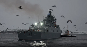 Минобороны РФ опубликовало видео выхода фрегата "Адмирал Горшков" на боевую службу