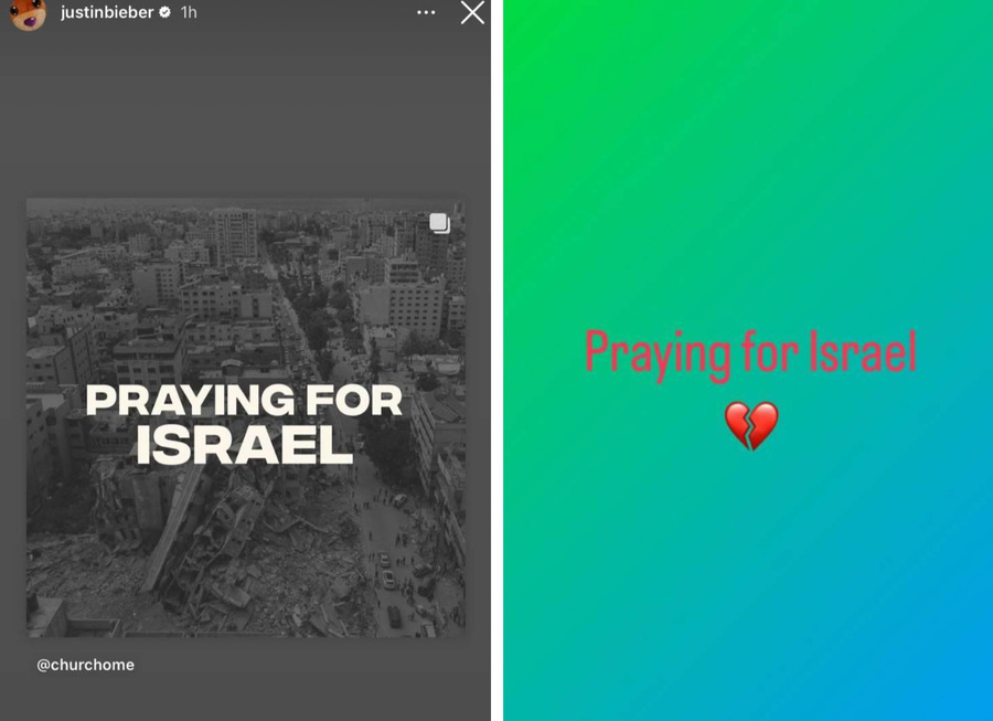 Джастин Бибер опубликовал кадры разбомблённой Газы с подписью: "Молюсь за Израиль". Фото © Instagram (соцсеть запрещена в РФ; принадлежит корпорации Meta, которая признана в РФ экстремистской) / justinbieber