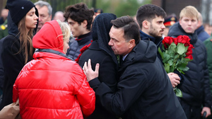 Андрей Воробьёв на похоронах Дмитрия Жарикова. Фото © "360" / Антон Чернов