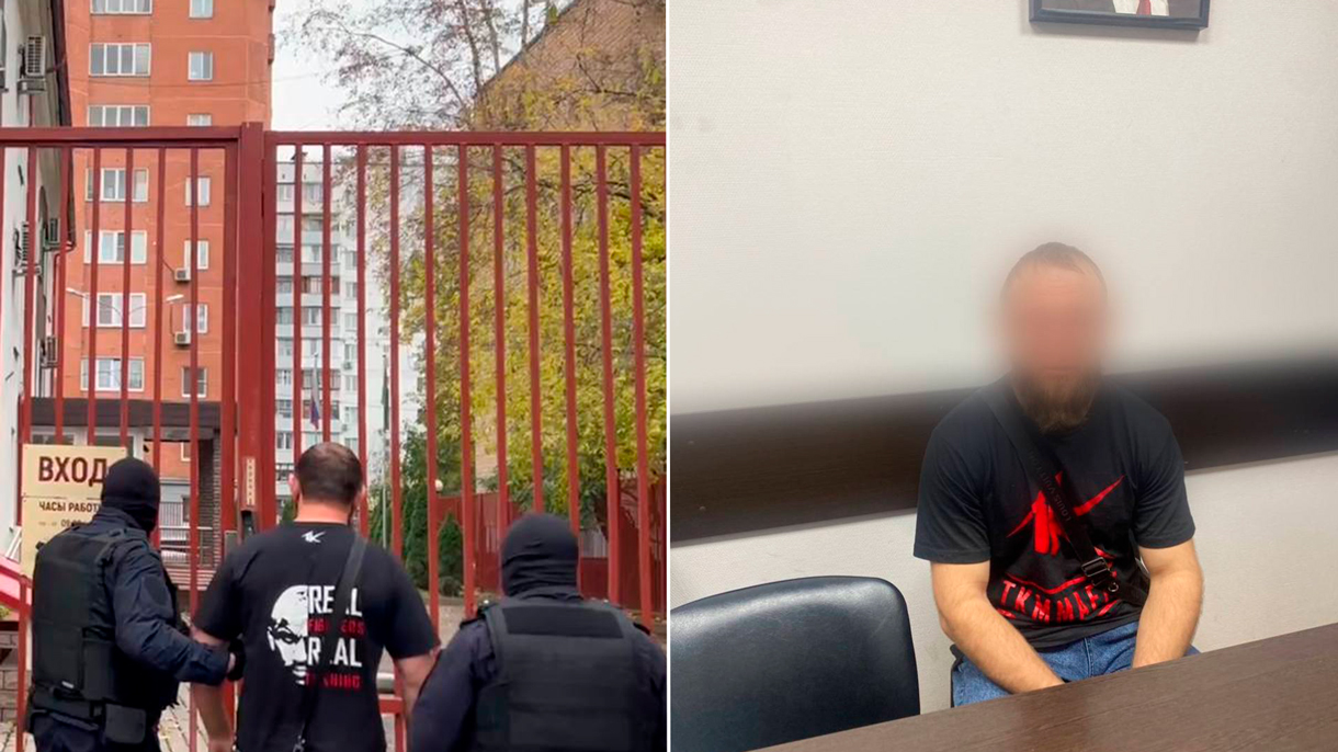 Задержанный за оправдание терроризма боец MMA Ильяс Якубов. Фото © Telegram / ГСУ СК РФ по Москве