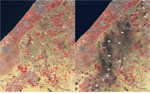 Под дымовой завесой: Израиль сняли из космоса до и после вторжения ХАМАС