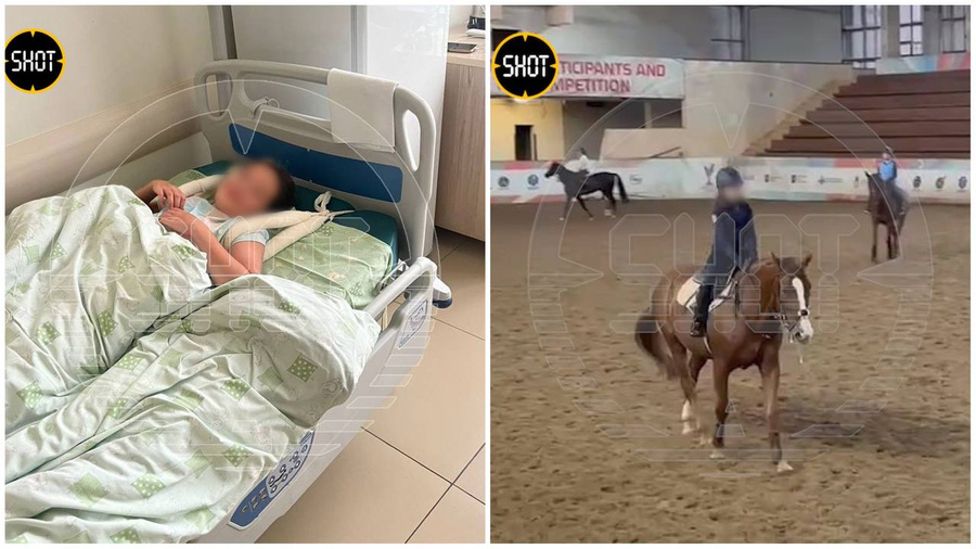 Пятиклассница попала в больницу с серьёзными травмами после падения с лошади в конном клубе Москвы. Обложка © Telegram / SHOT