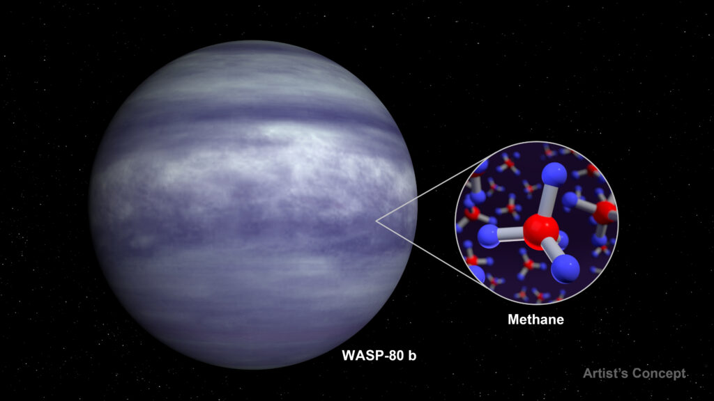 Экзопланета WASP-80b в представлении художников. Иллюстрация © NASA 