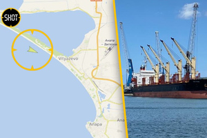 Мегашторм выбил на мель сухогруз Blue Shark в районе Витязева