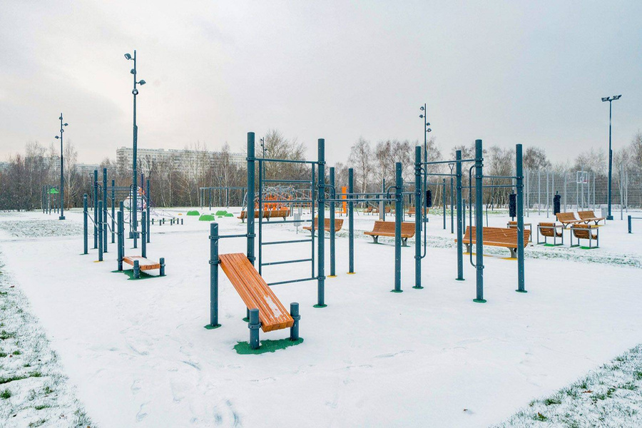 Новый спортивный кластер в парке на юге Москвы в поймах рек Кузнецовки и Шмелёвки. Фото © Пресс-служба Департамента капитального ремонта города Москвы
