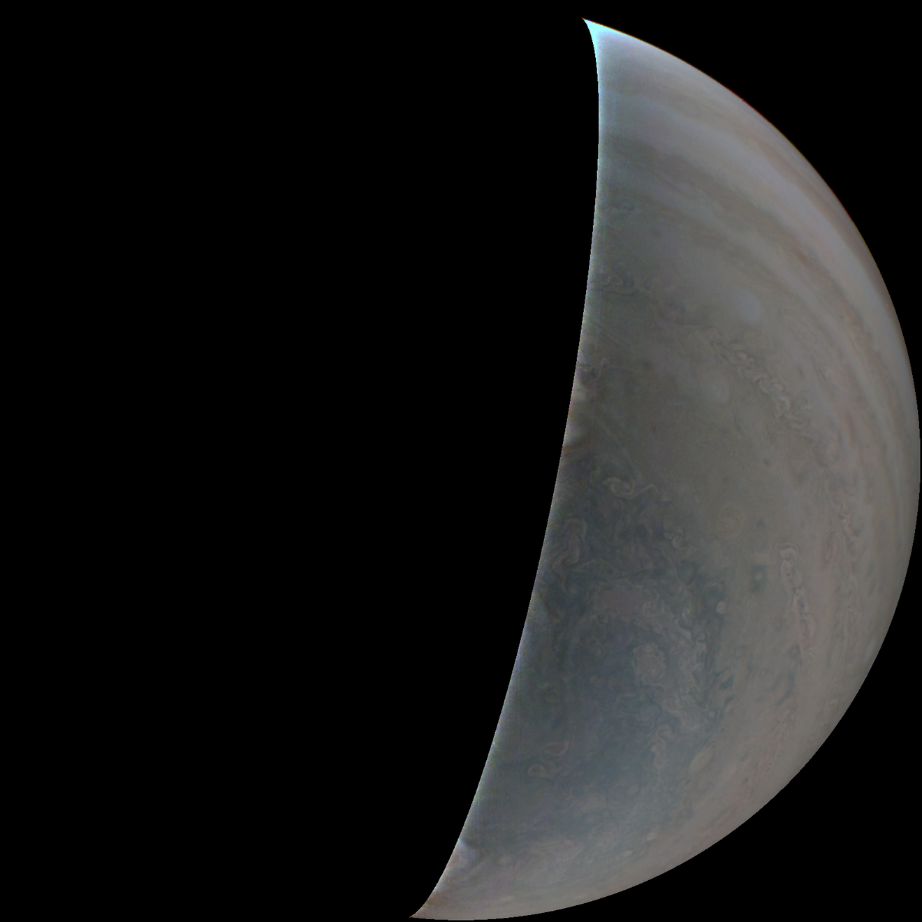 Фото Юпитера, сделанное после восстановления камеры аппарата "Юнона" в январе 2023 года. Фото © NASA