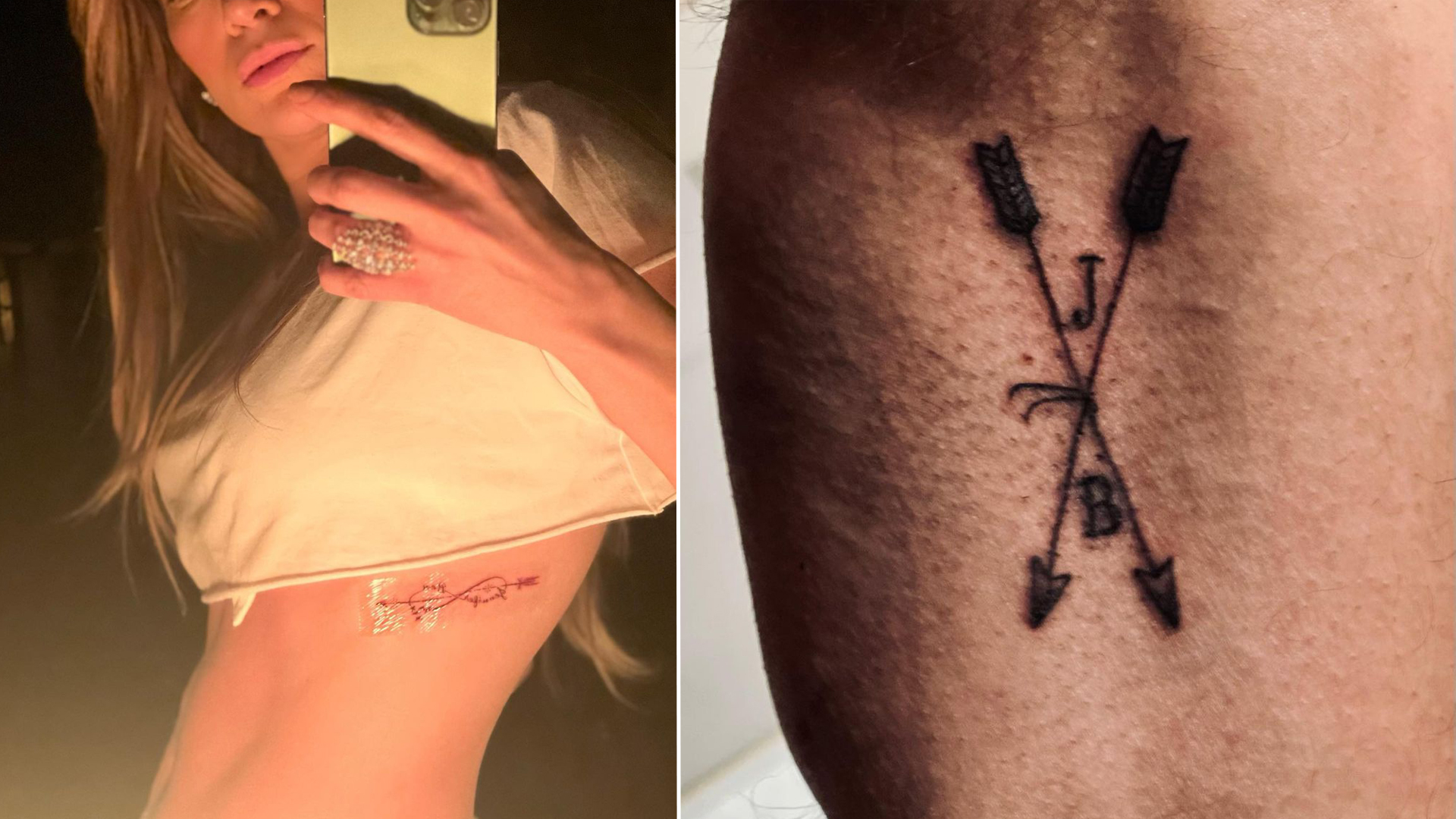 Дженнифер Лопес и Бен Аффлек сделали татуировки со своими именами ко Дню святого Валентина. Фото © Instagram (признан экстремистской организацией и запрещён на территории Российской Федерации) / jlo