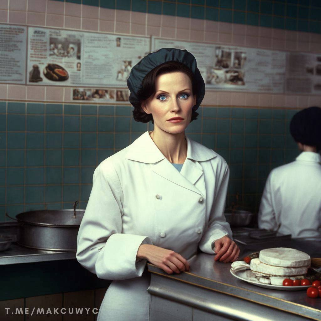 Моника Геллер из сериала "Друзья" превратилась в труженицу советской столовой. Фото © Telegram / Makcuwyc
