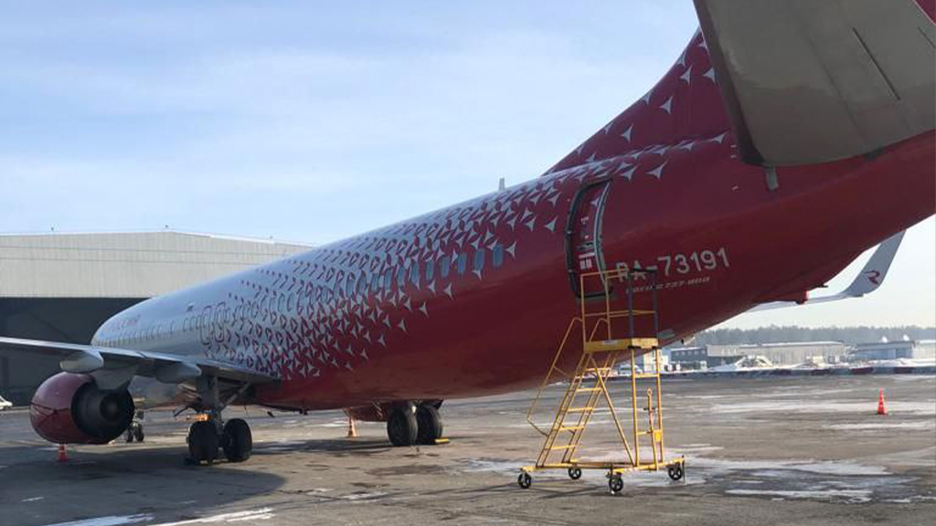 Аварийно севший самолёт. Фото © t.me / vm_sut