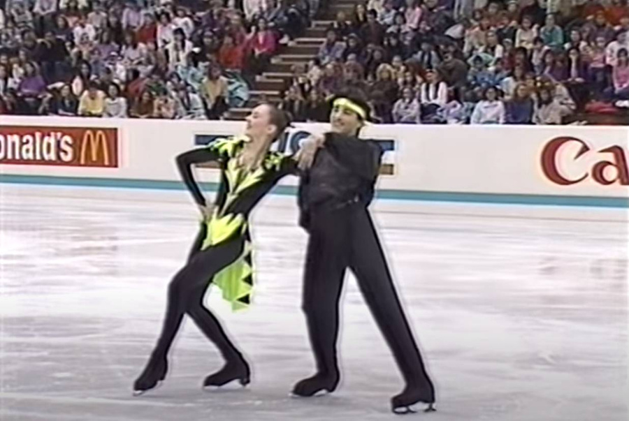 Марина Анисина и Илья Авербух на чемпионате мира среди юниоров, 1991 год. Фото © YouTube/Sk8FraSch