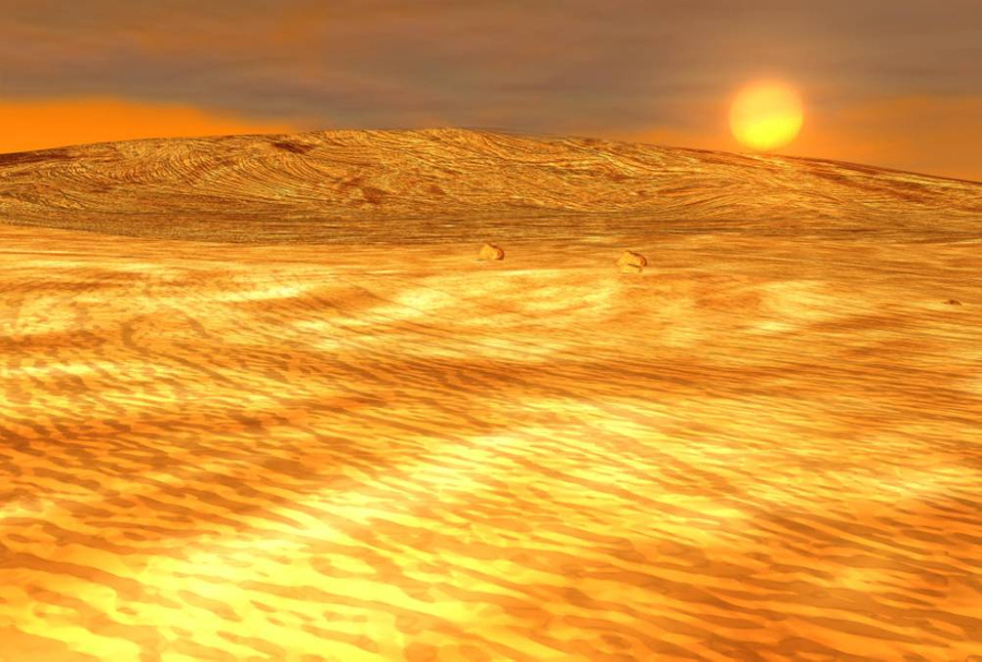 Вид на Солнце из-под облаков Венеры. Иллюстрация © Flickr / NASA / Goddard Space Flight Center Conceptual Image Lab