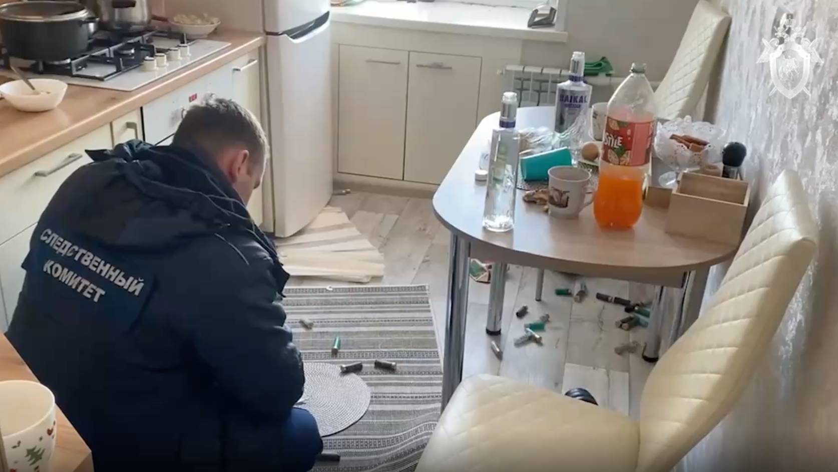 Гильзы на полу, водка на столе: Появилось видео из квартиры открывшего стрельбу жителя Кировской области