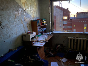 Квартира в Нефтекамске, где произошёл взрыв газа. Фото © Telegram / МЧС Башкортостана