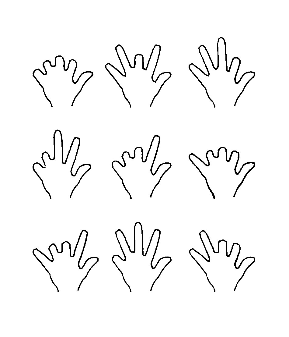 Варианты изображений рук с отсутствующими пальцами в пещерах Гаргас. Фото © science20.com